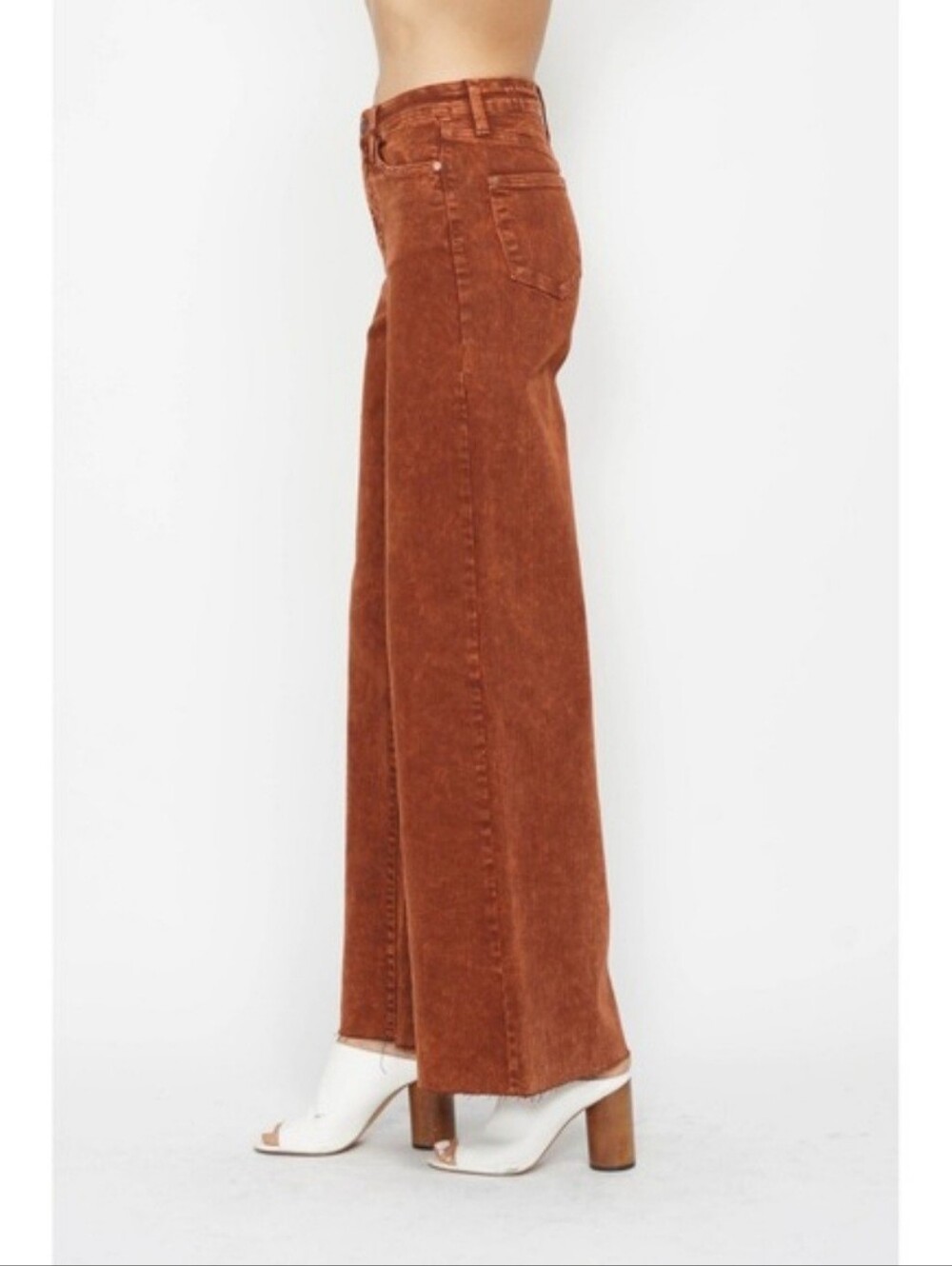 Judy Blue Retro Wide High Rise Pumpkin Spice Jeans Size 3/26 - Picture 3 of 13
